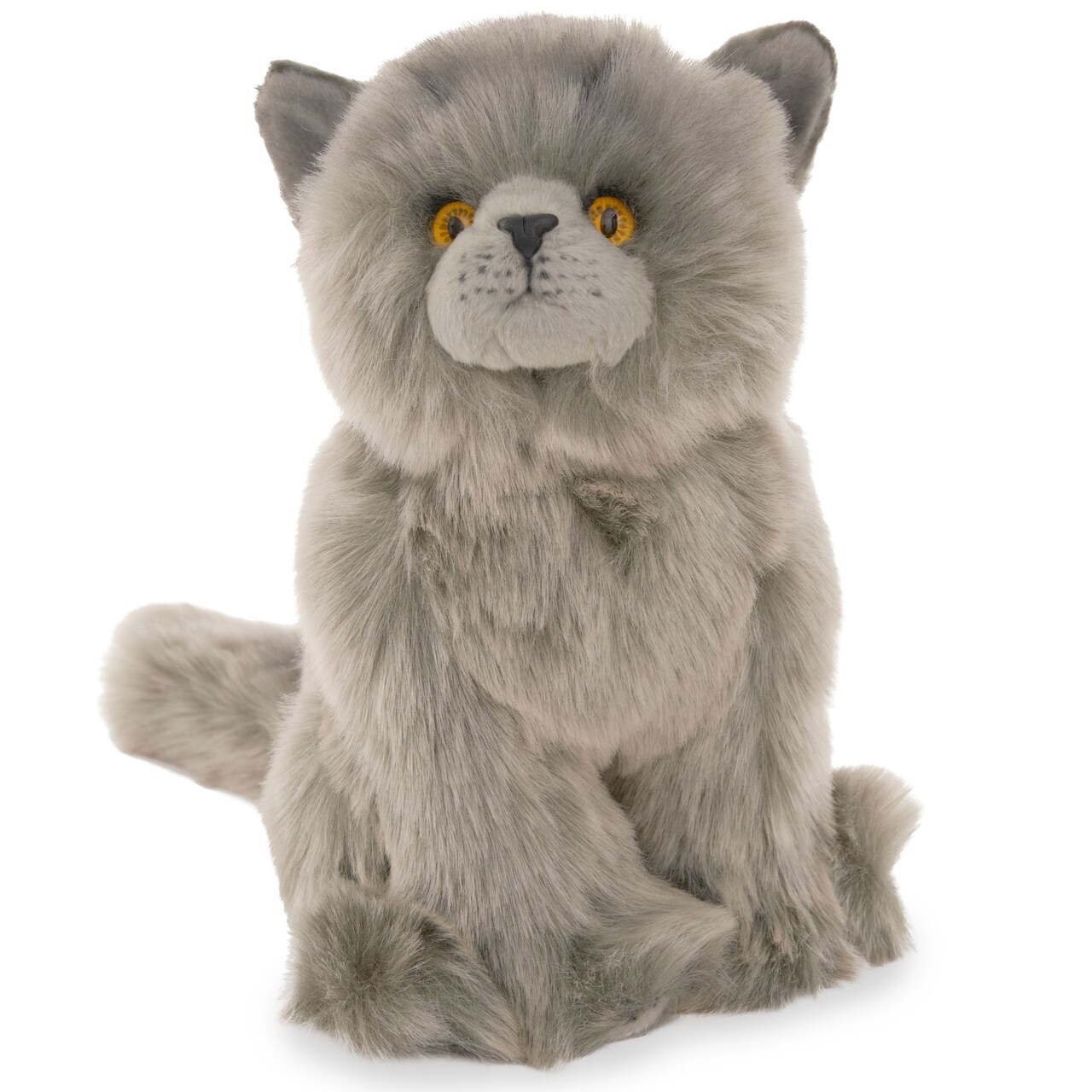 Bearington Cat Stuffed Animal - Ralistic Cat Plush Lifelike Gray Persian Kitty Plushies That Look Real - Gordie 10.5"
